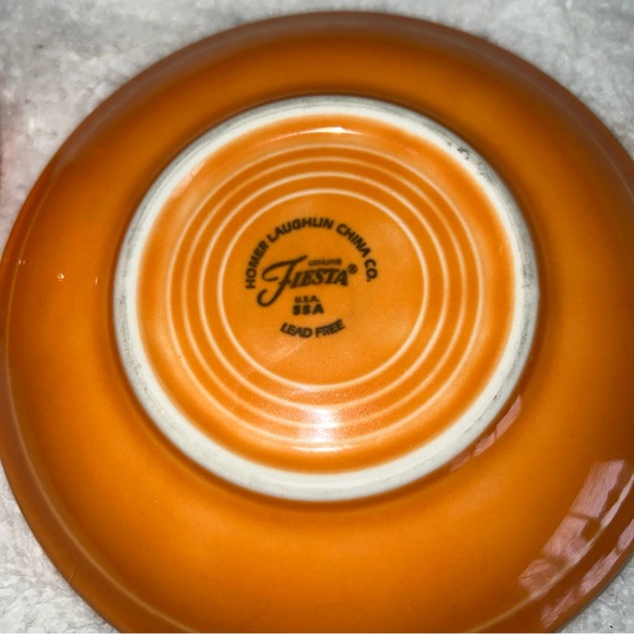 Fiestaware Persimmon Orange Tangerine Cup And Saucer Set Made In USA - Picture 4 of 4